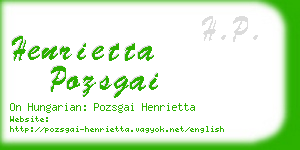 henrietta pozsgai business card